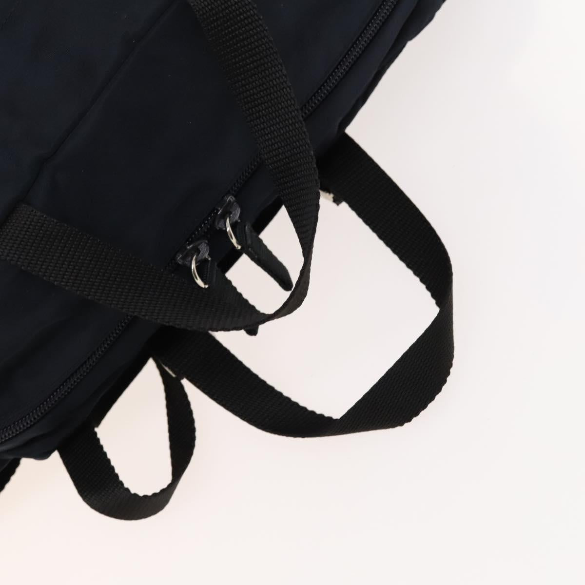 PRADA Backpack Nylon Navy Silver Auth th5858