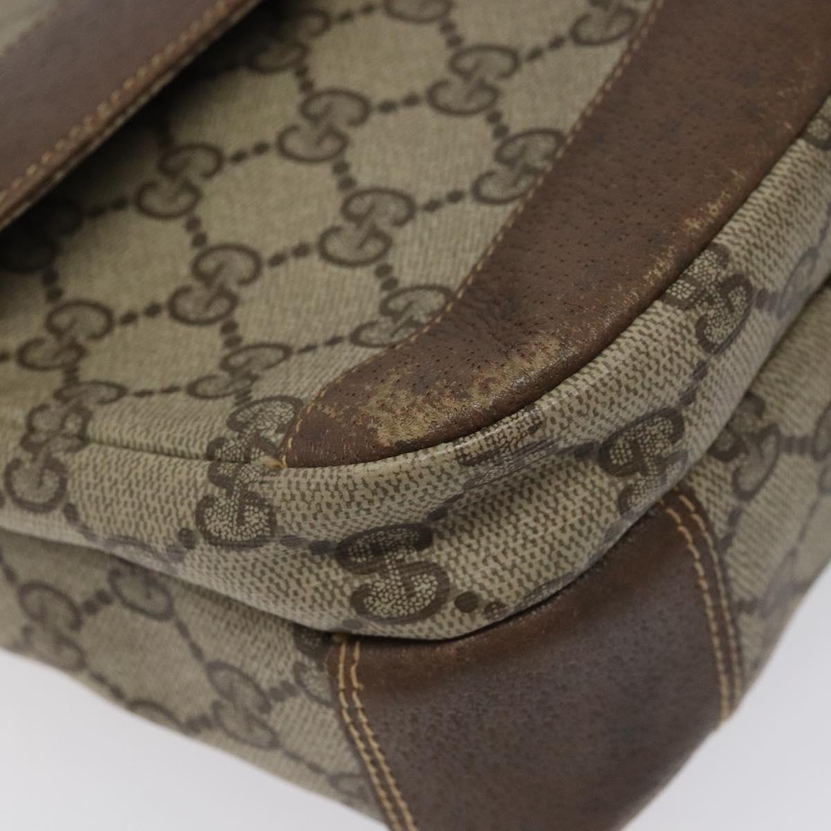 GUCCI GG Supreme Shoulder Bag Beige Gold Auth th5861