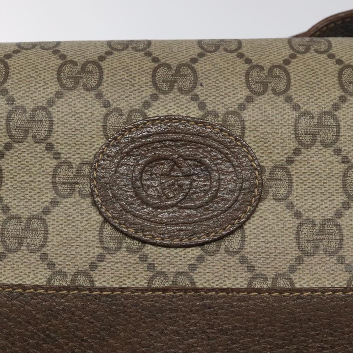 GUCCI GG Supreme Shoulder Bag Beige Gold Auth th5861