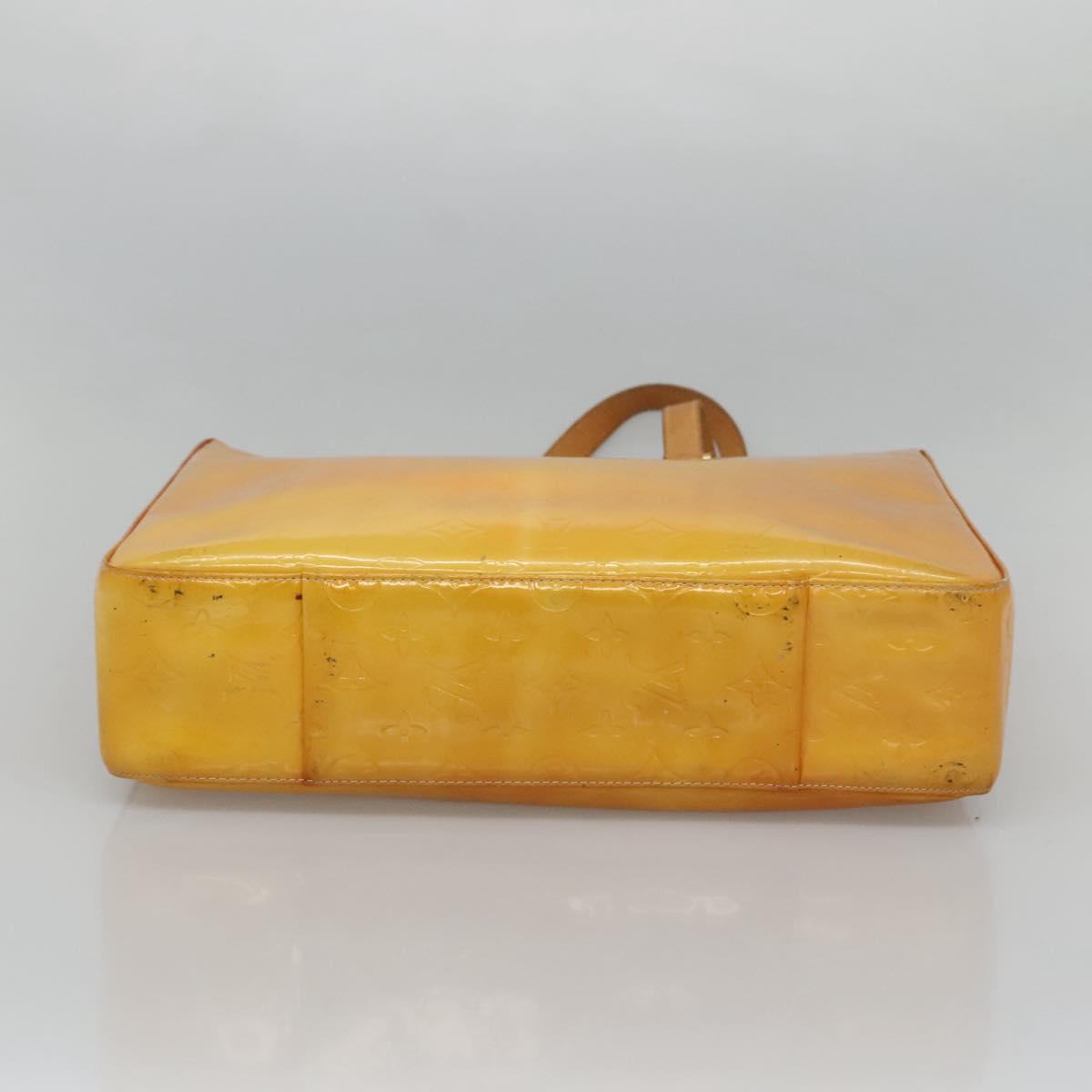 LOUIS VUITTON Monogram Vernis Columbus Tote Bag Lime Yellow M91047 Auth th5893