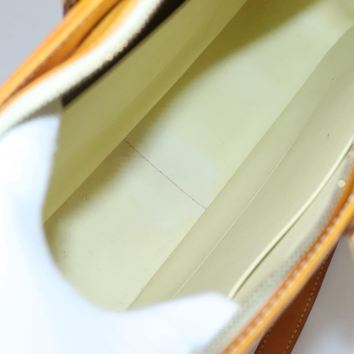 LOUIS VUITTON Monogram Vernis Columbus Tote Bag Lime Yellow M91047 Auth th5893