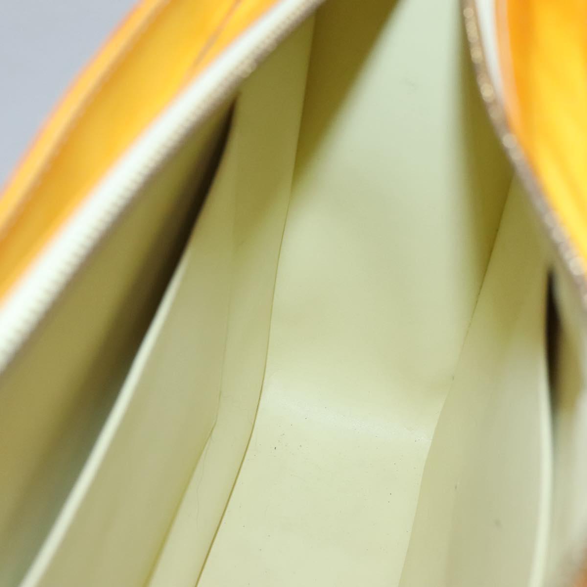 LOUIS VUITTON Monogram Vernis Columbus Tote Bag Lime Yellow M91047 Auth th5893