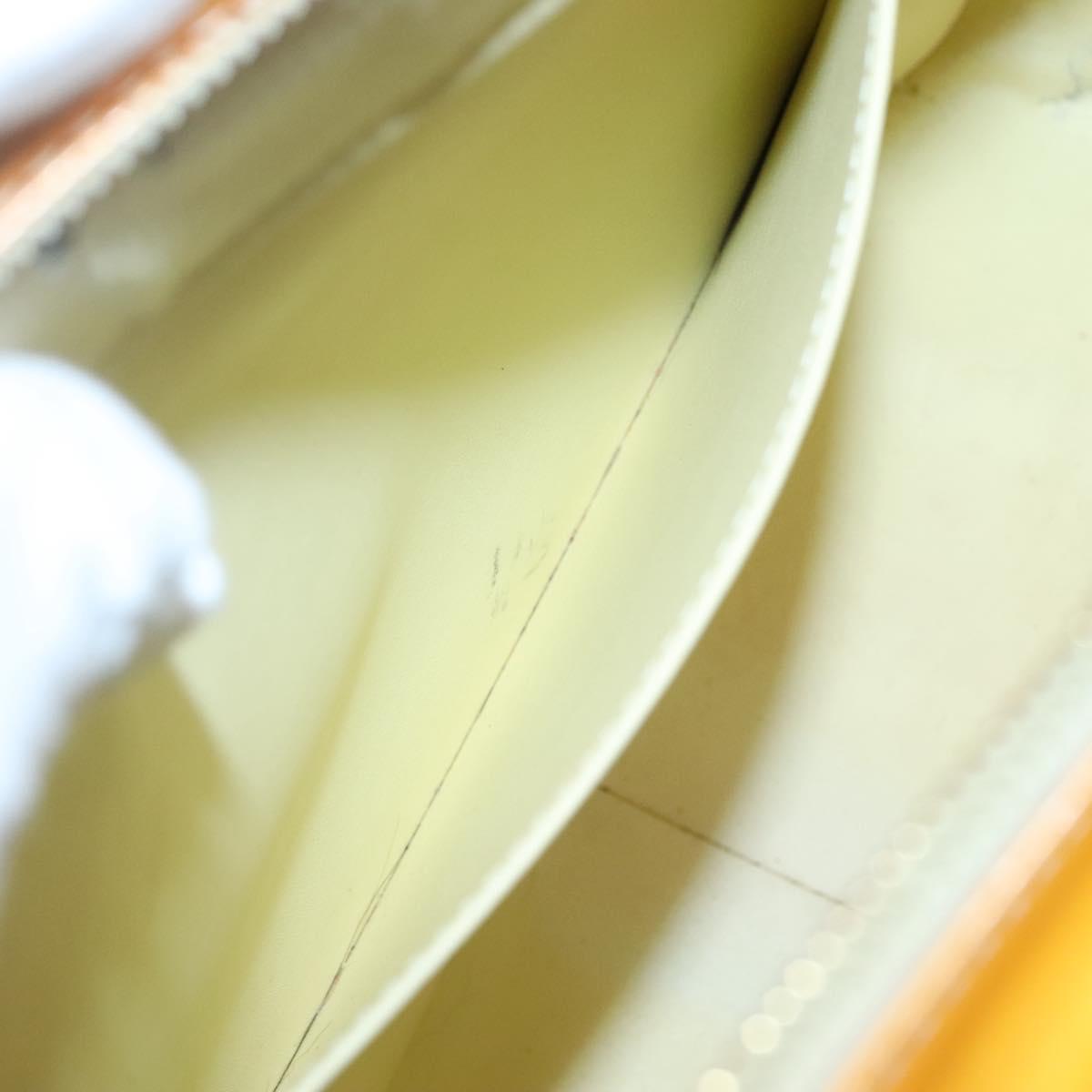 LOUIS VUITTON Monogram Vernis Columbus Tote Bag Lime Yellow M91047 Auth th5893