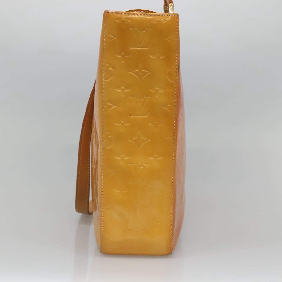 LOUIS VUITTON Monogram Vernis Columbus Tote Bag Lime Yellow M91047 Auth th5893