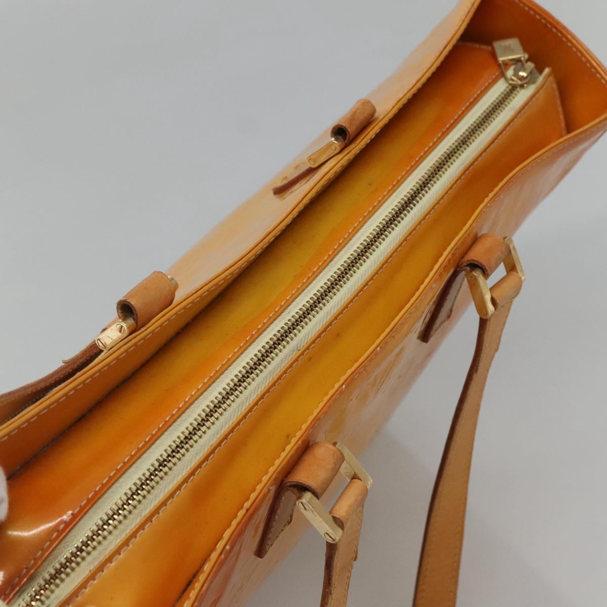 LOUIS VUITTON Monogram Vernis Columbus Tote Bag Lime Yellow M91047 Auth th5893