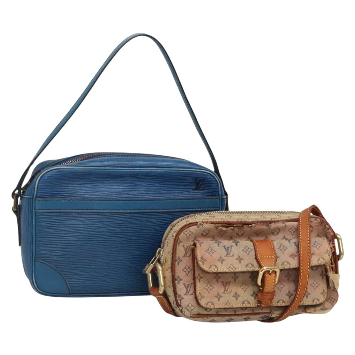 LOUIS VUITTON Monogram Mini Epi Shoulder Bag 2 Set Blue LV Auth th5921
