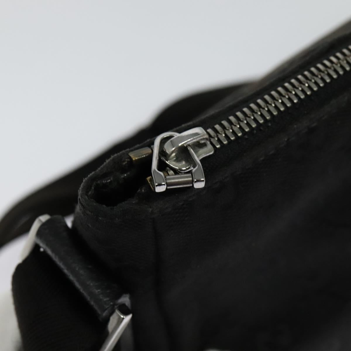 GUCCI GG Canvas Shoulder Bag Black Silver 114273 Auth th5949