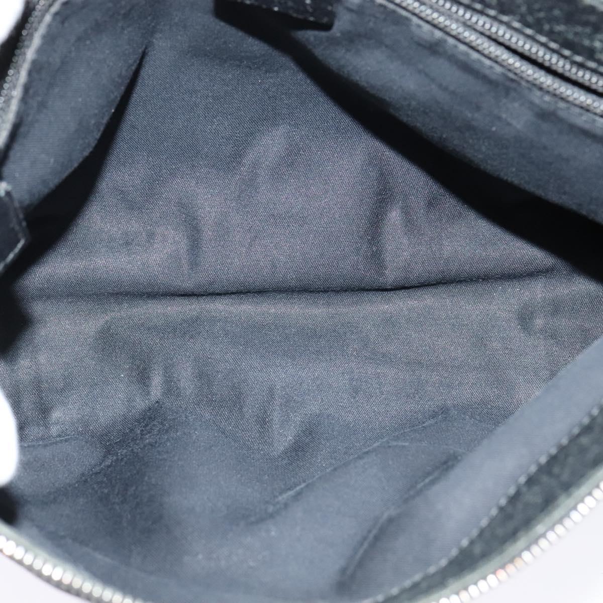 GUCCI GG Canvas Shoulder Bag Black Silver 114273 Auth th5949
