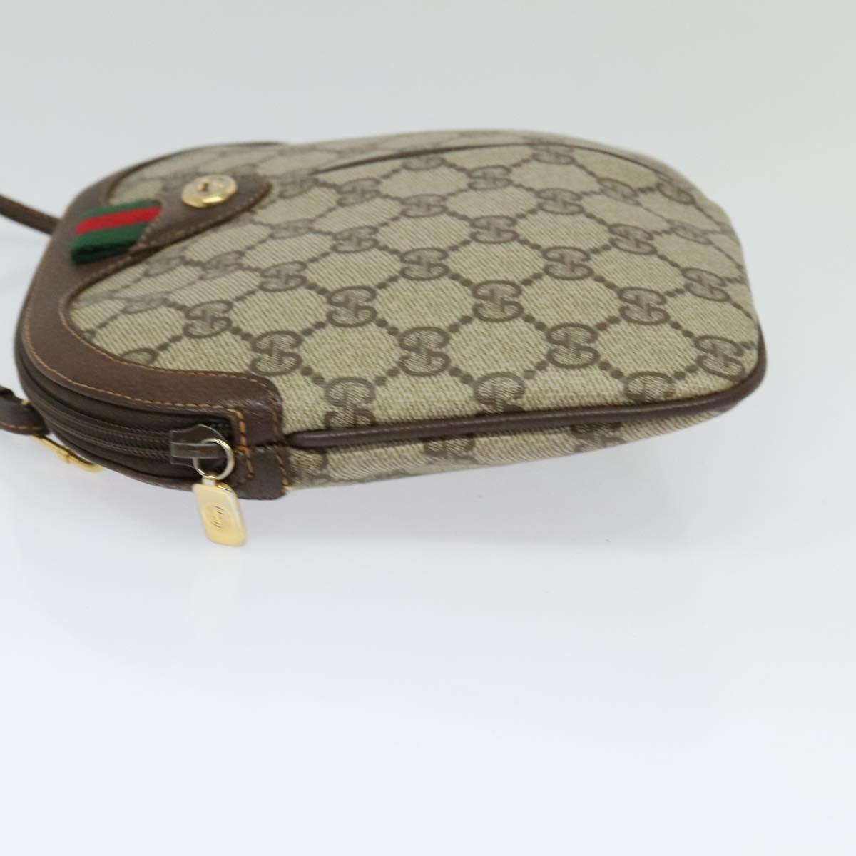 GUCCI GG Supreme Sherry Line Bag PVC Leather Beige 904 02 047 Auth th5959