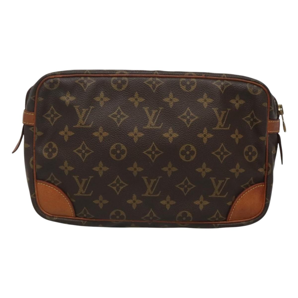 LOUIS VUITTON Monogram Compiegne 28 Clutch Bag M51845 LV Auth th5968