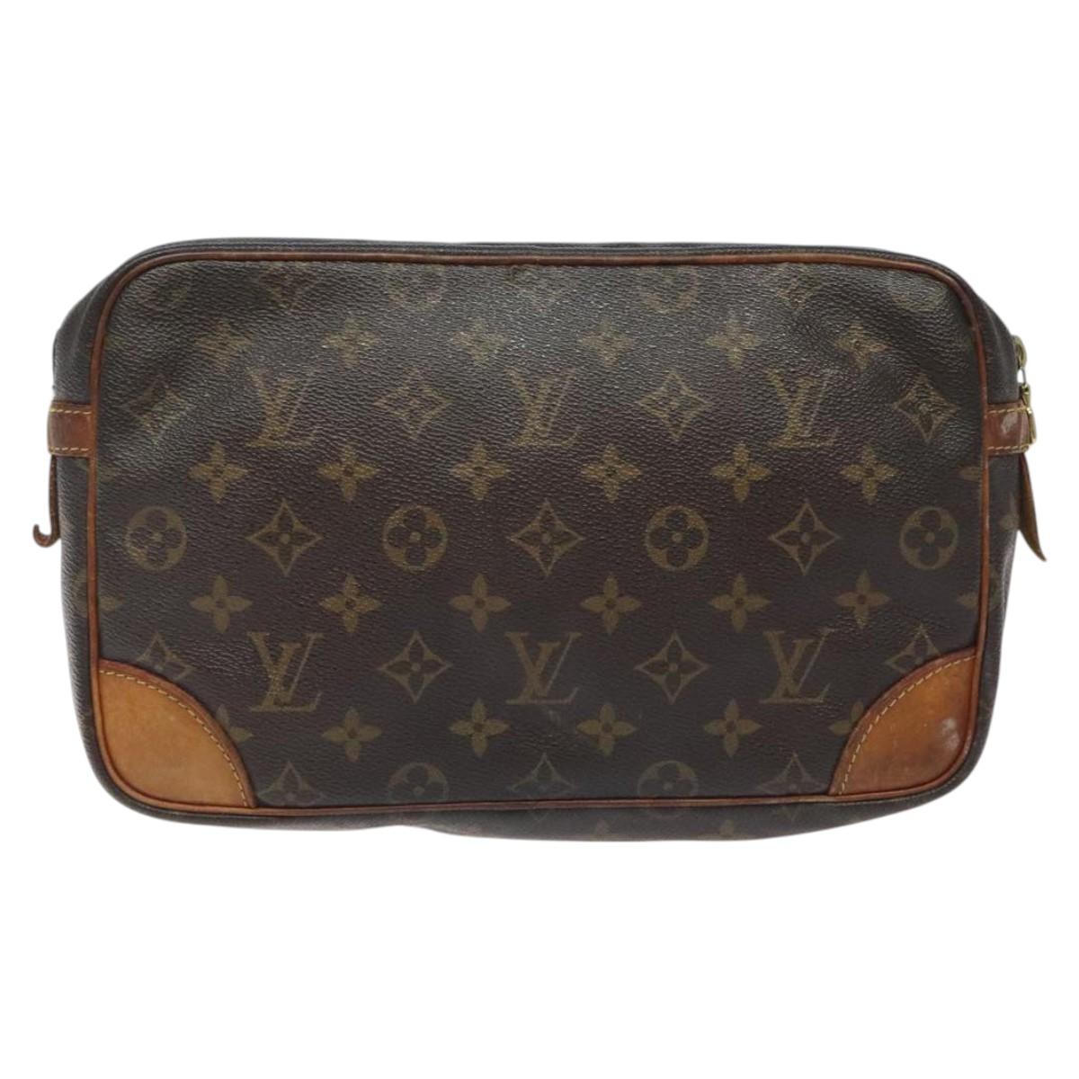 LOUIS VUITTON Monogram Compiegne 28 Clutch Bag M51845 LV Auth th5985