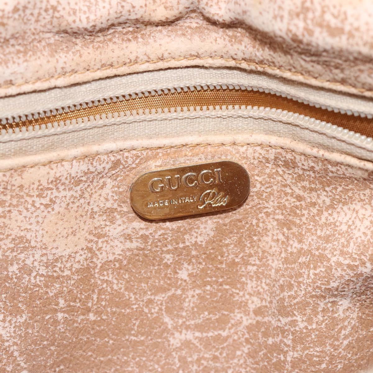 GUCCI GG Plus Supreme Shoulder Bag PVC Beige Gold Auth th5987