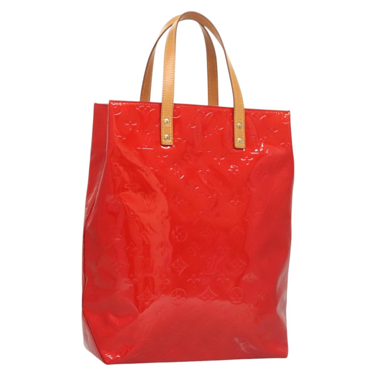 LOUIS VUITTON Monogram Vernis Reade MM Hand Bag Red Rouge M91086 LV Auth th5993