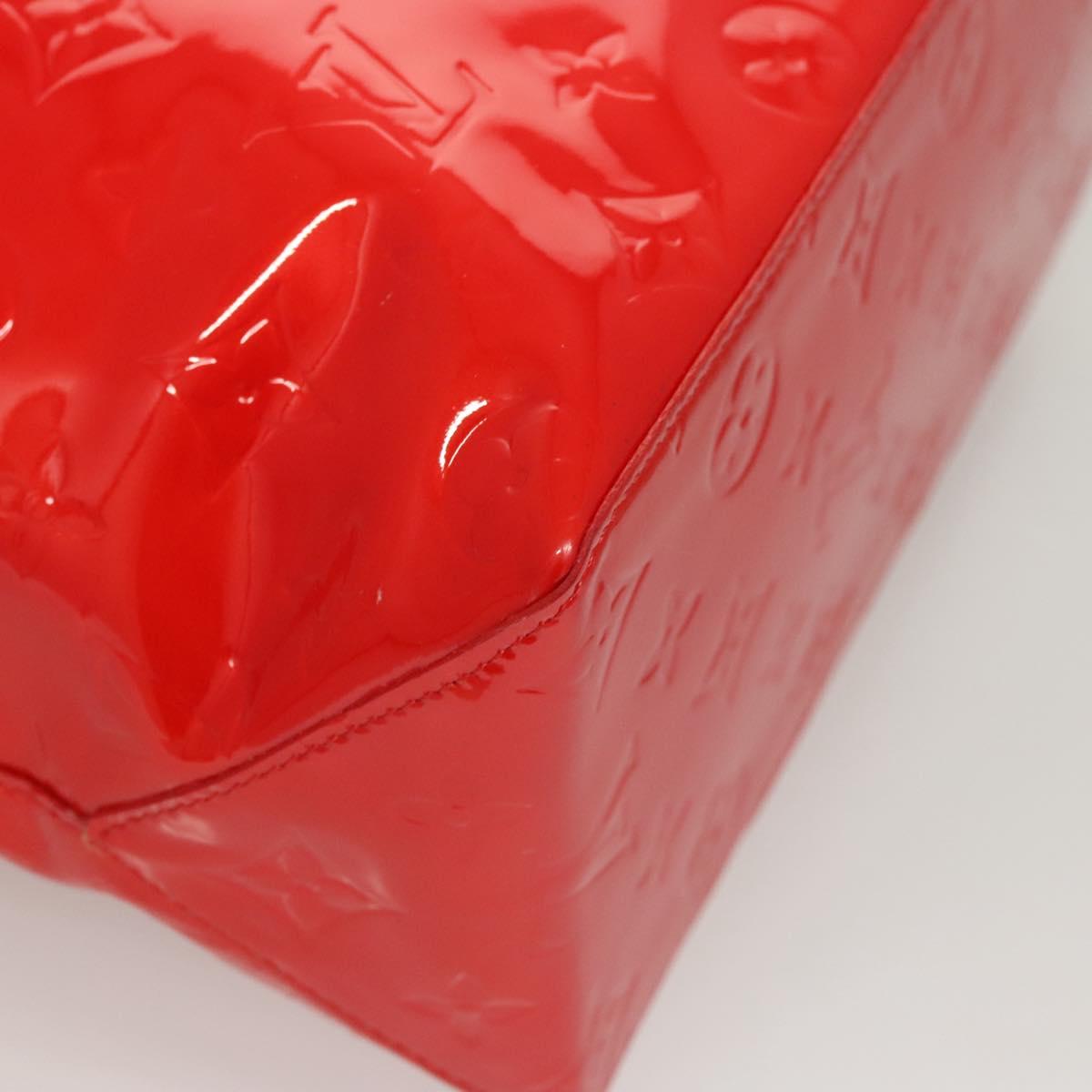 LOUIS VUITTON Monogram Vernis Reade MM Hand Bag Red Rouge M91086 LV Auth th5993