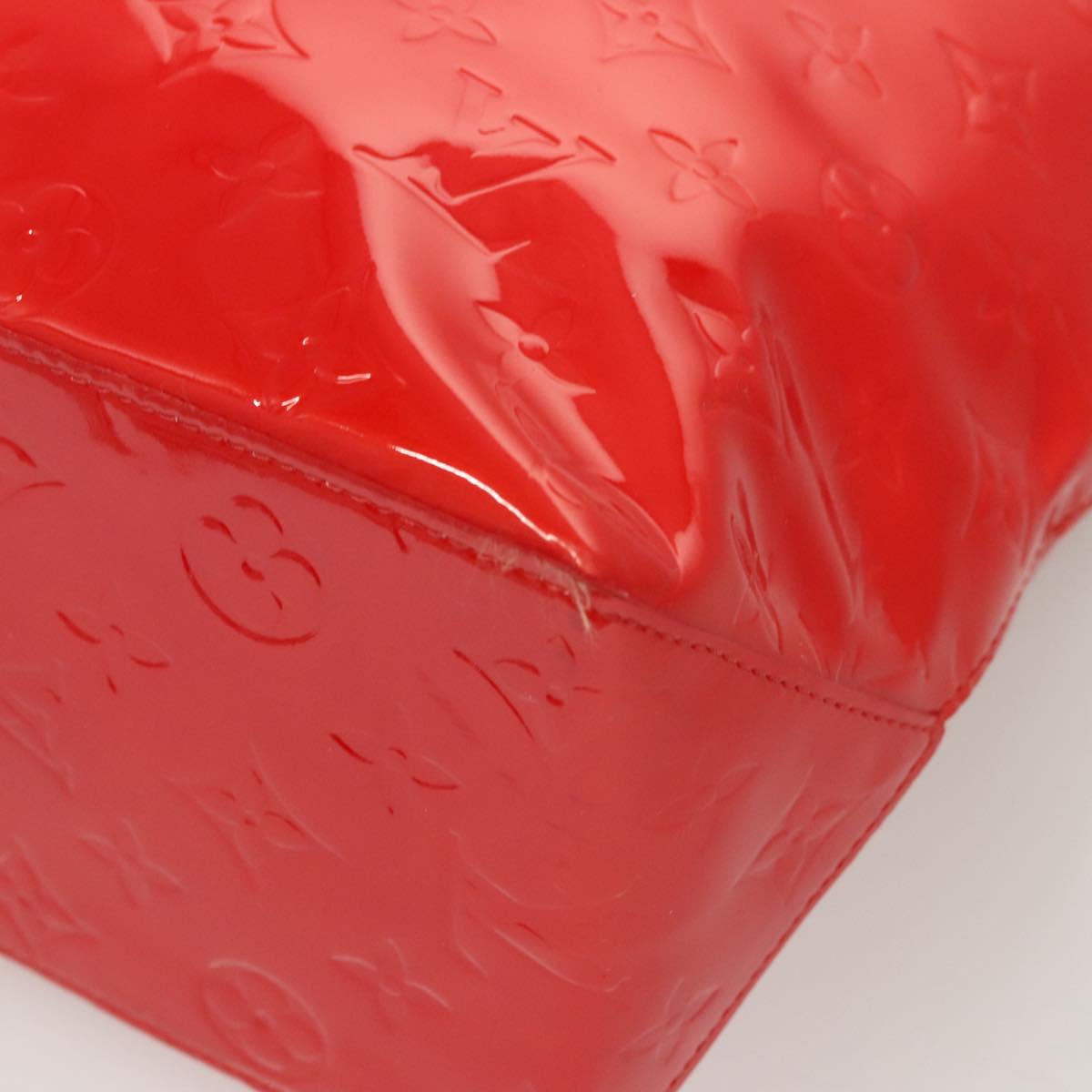 LOUIS VUITTON Monogram Vernis Reade MM Hand Bag Red Rouge M91086 LV Auth th5993