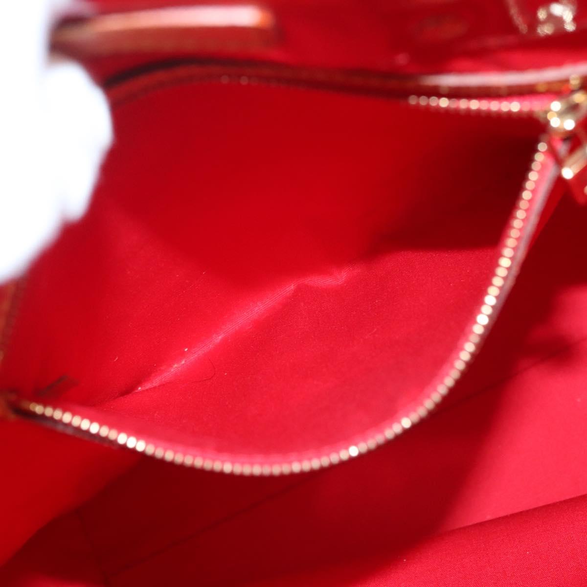 LOUIS VUITTON Monogram Vernis Reade MM Hand Bag Red Rouge M91086 LV Auth th5993