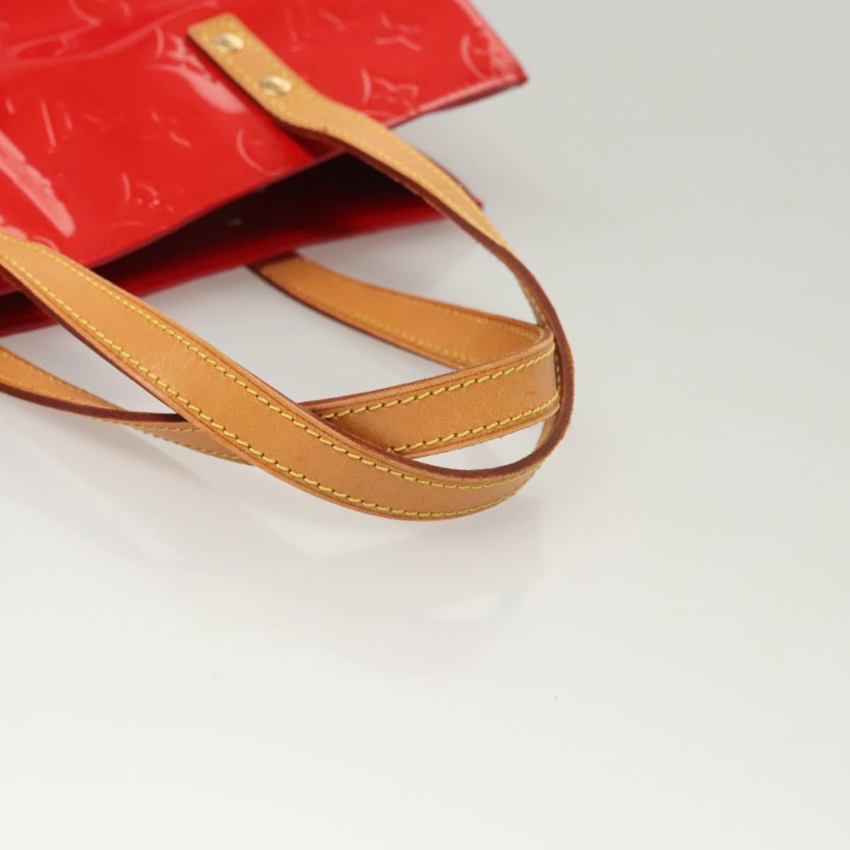 LOUIS VUITTON Monogram Vernis Reade MM Hand Bag Red Rouge M91086 LV Auth th5993