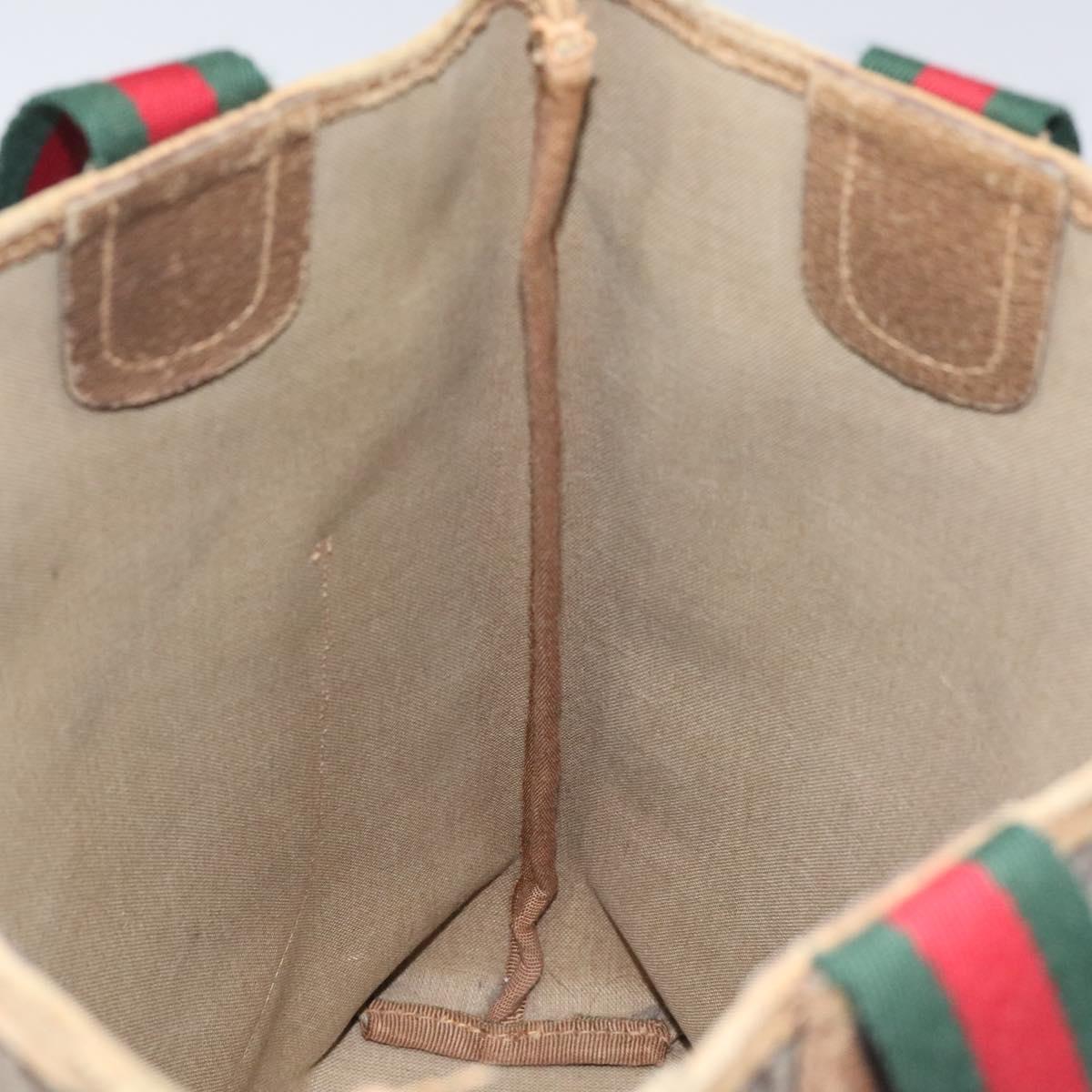 GUCCI GG Supreme Web Sherry Line Tote Bag PVC Red Beige 40 02 003 Auth th5998