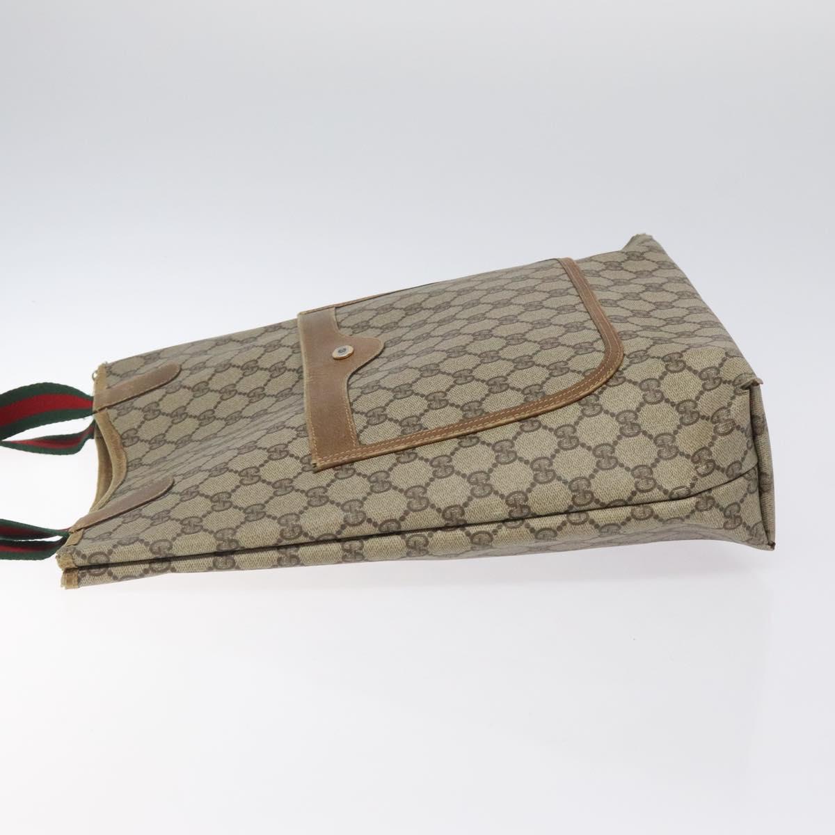 GUCCI GG Supreme Web Sherry Line Tote Bag PVC Red Beige 40 02 003 Auth th5998