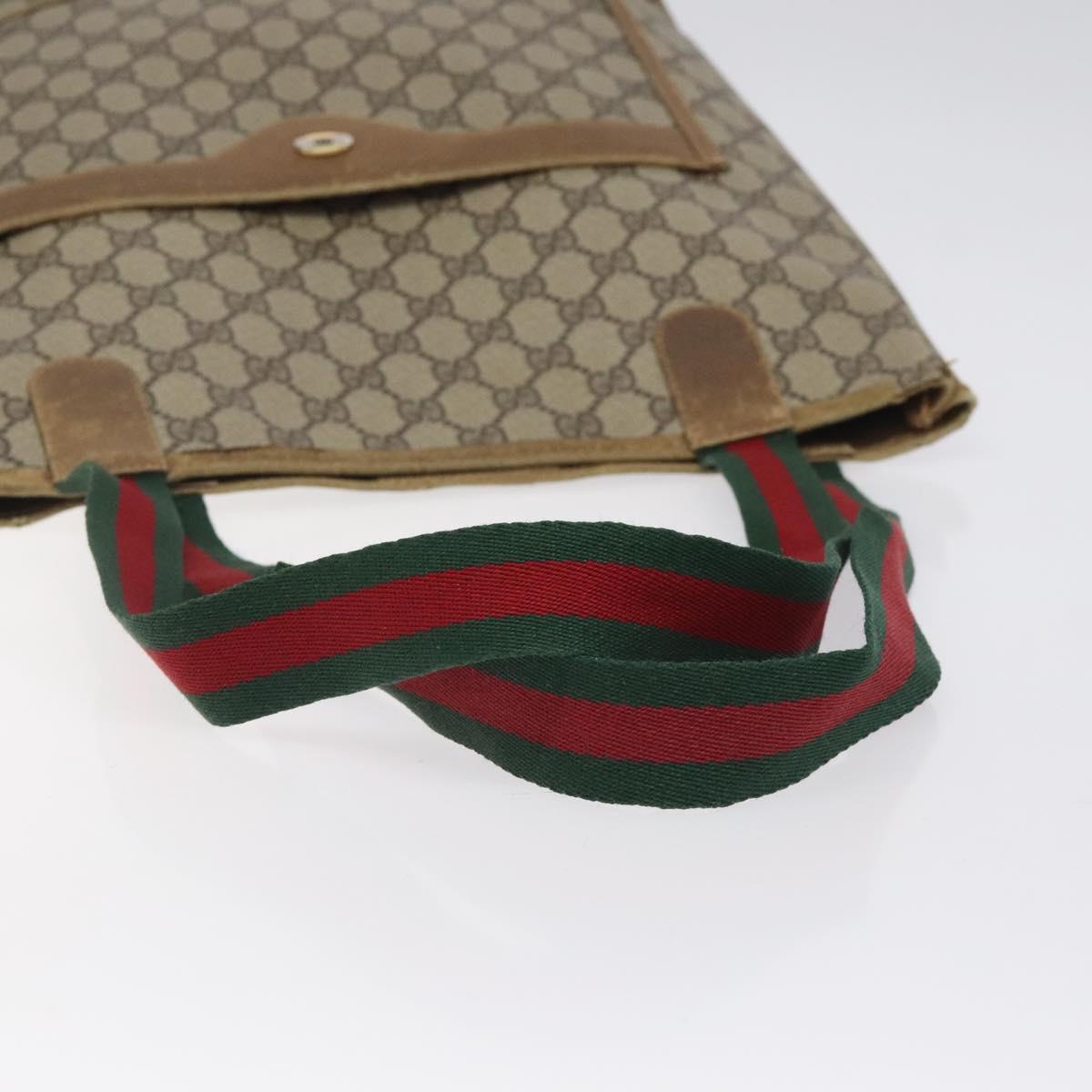 GUCCI GG Supreme Web Sherry Line Tote Bag PVC Red Beige 40 02 003 Auth th5998