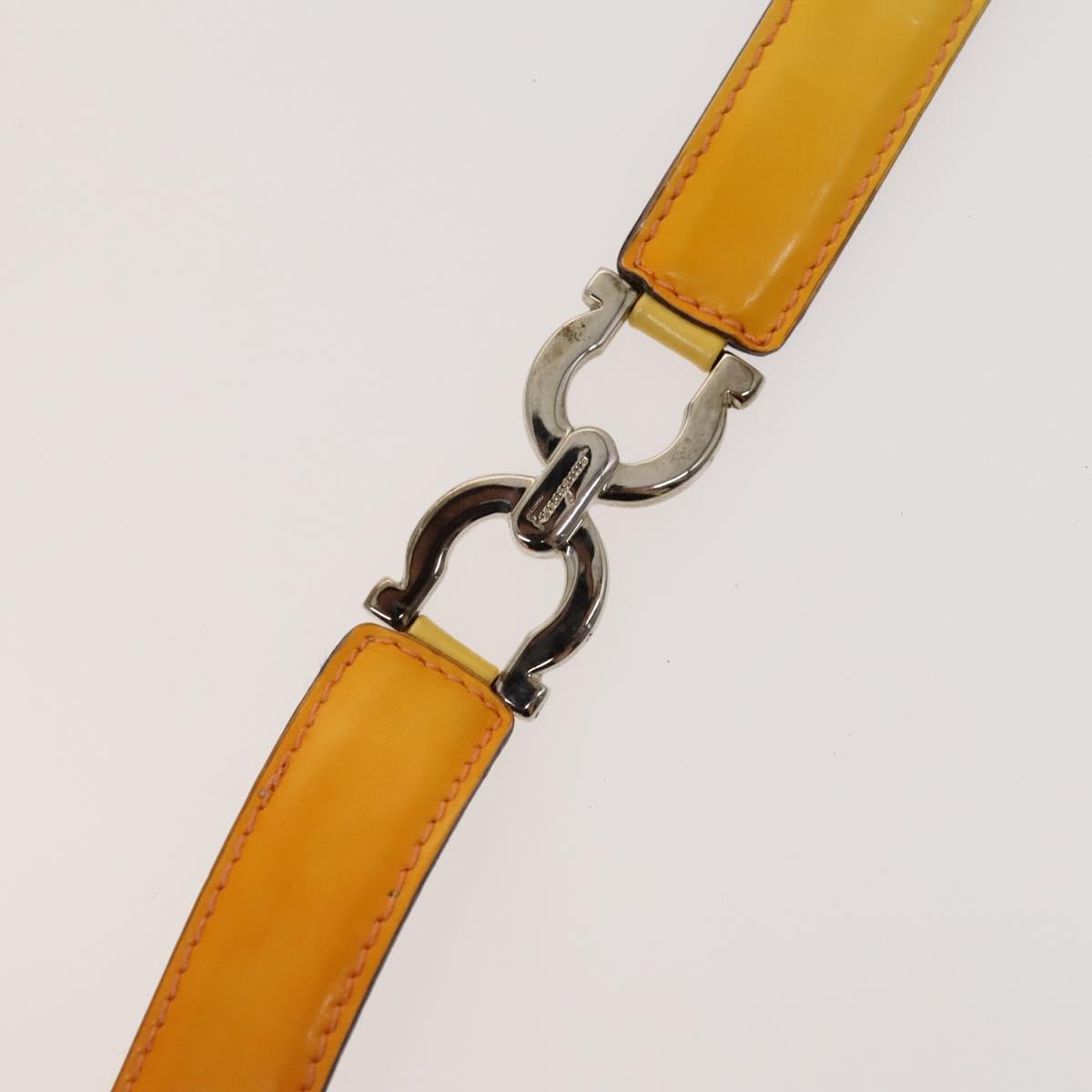 Salvatore Ferragamo Givenchy Belt Leather 2Set Yellow Auth th6037
