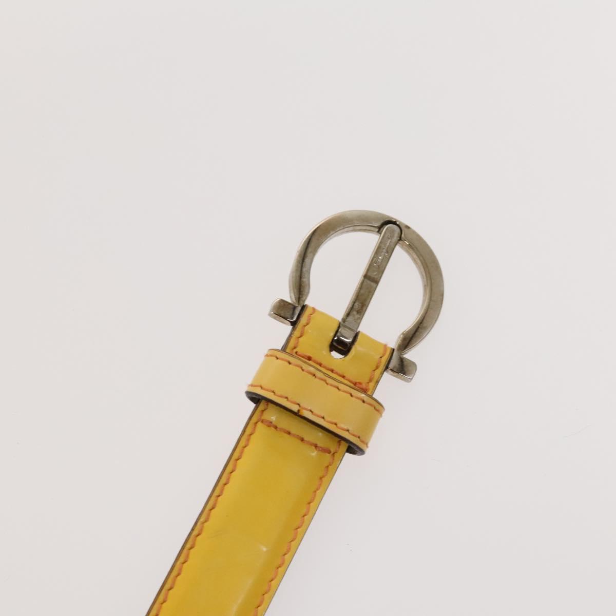 Salvatore Ferragamo Givenchy Belt Leather 2Set Yellow Auth th6037