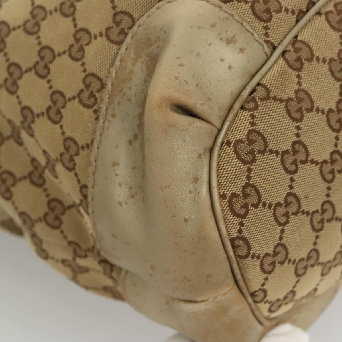 GUCCI GG Canvas Hand Bag 2way Beige Gold 285730 Auth th6045