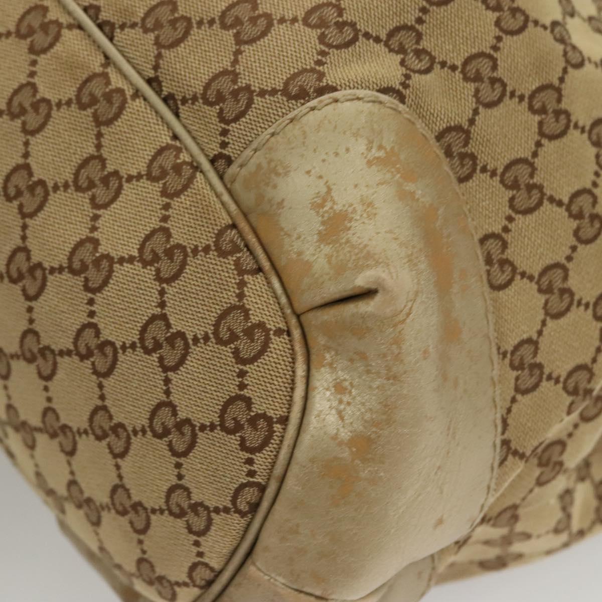 GUCCI GG Canvas Hand Bag 2way Beige Gold 285730 Auth th6045
