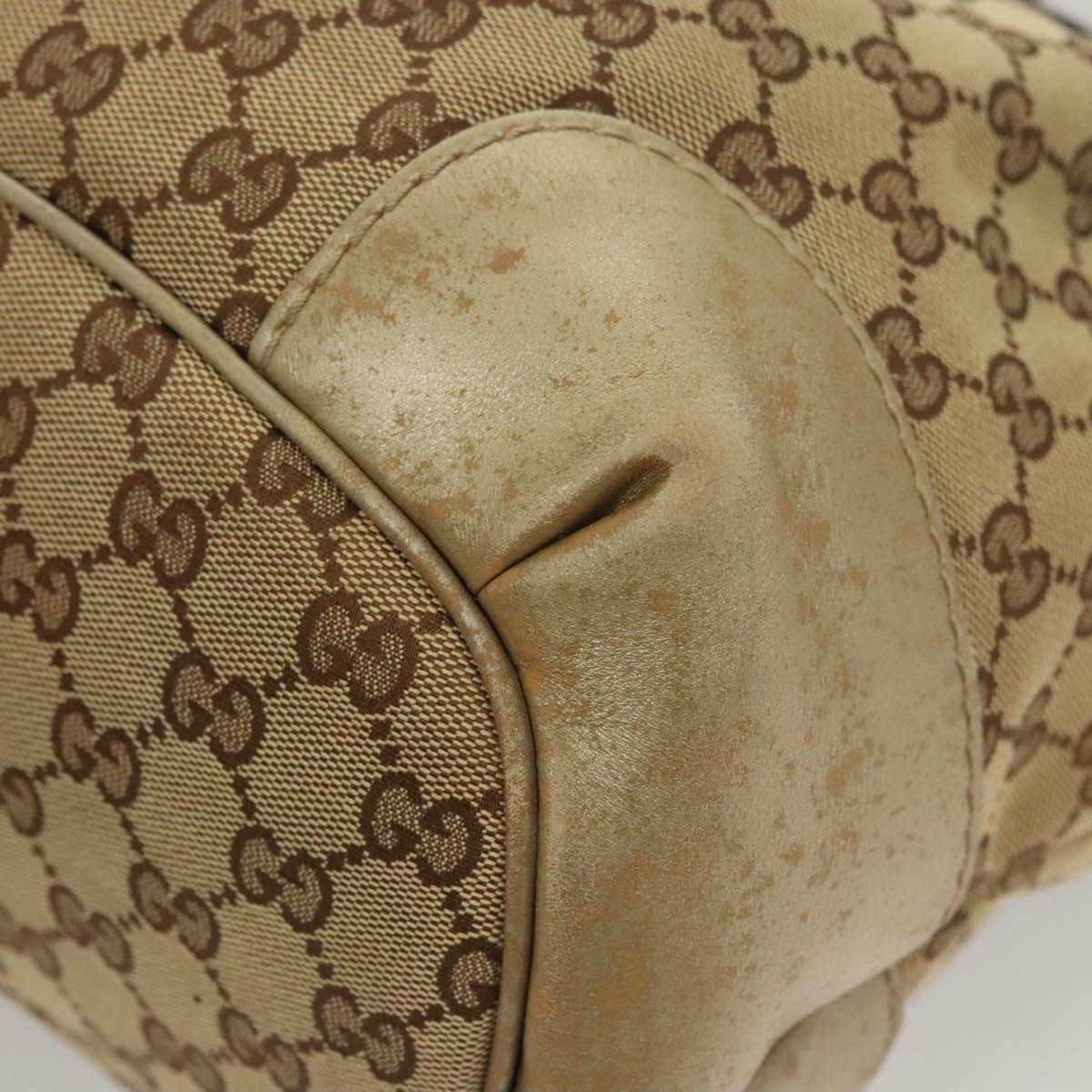 GUCCI GG Canvas Hand Bag 2way Beige Gold 285730 Auth th6045