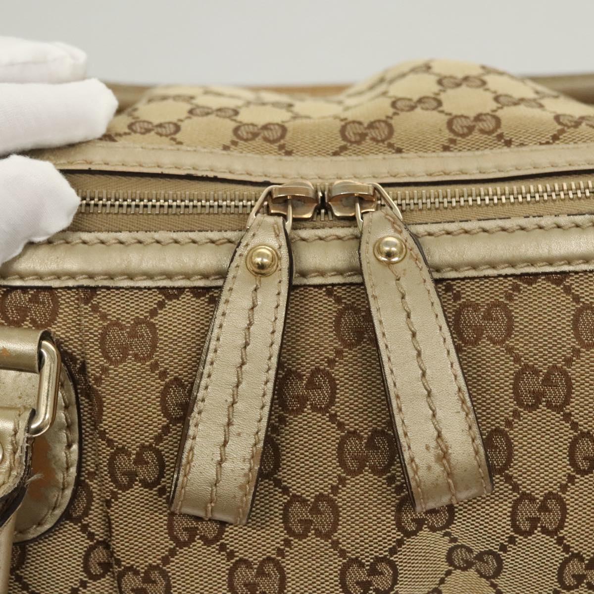 GUCCI GG Canvas Hand Bag 2way Beige Gold 285730 Auth th6045