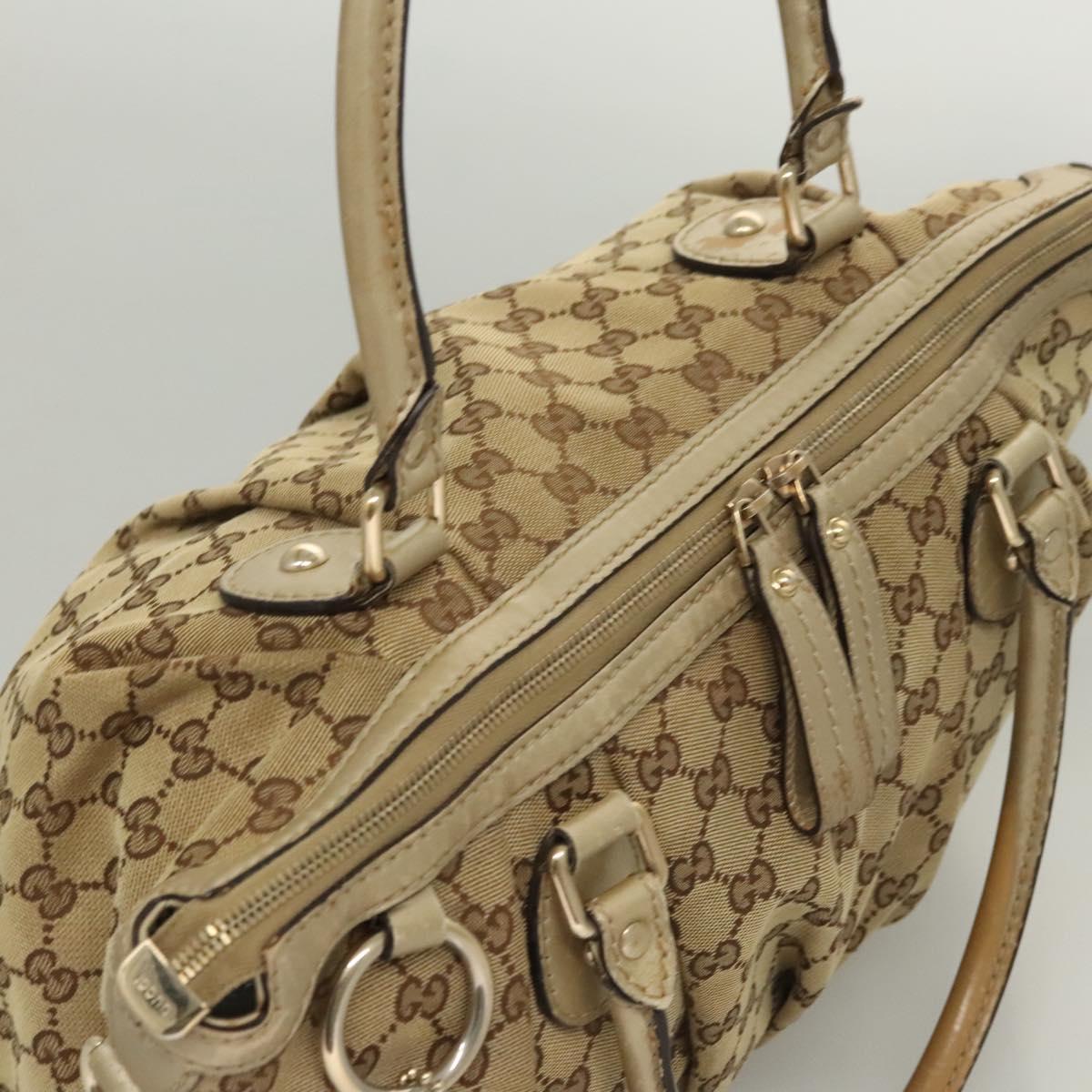 GUCCI GG Canvas Hand Bag 2way Beige Gold 285730 Auth th6045