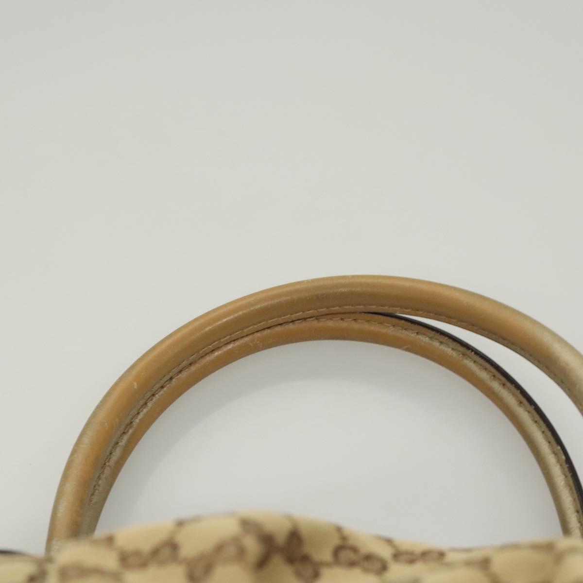 GUCCI GG Canvas Hand Bag 2way Beige Gold 285730 Auth th6045