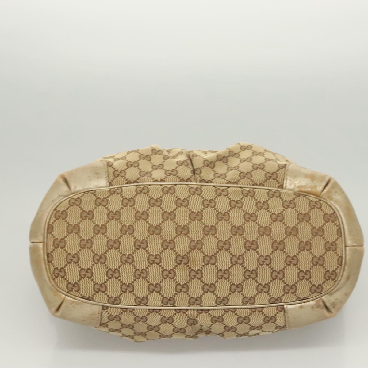 GUCCI GG Canvas Hand Bag 2way Beige Gold 285730 Auth th6045