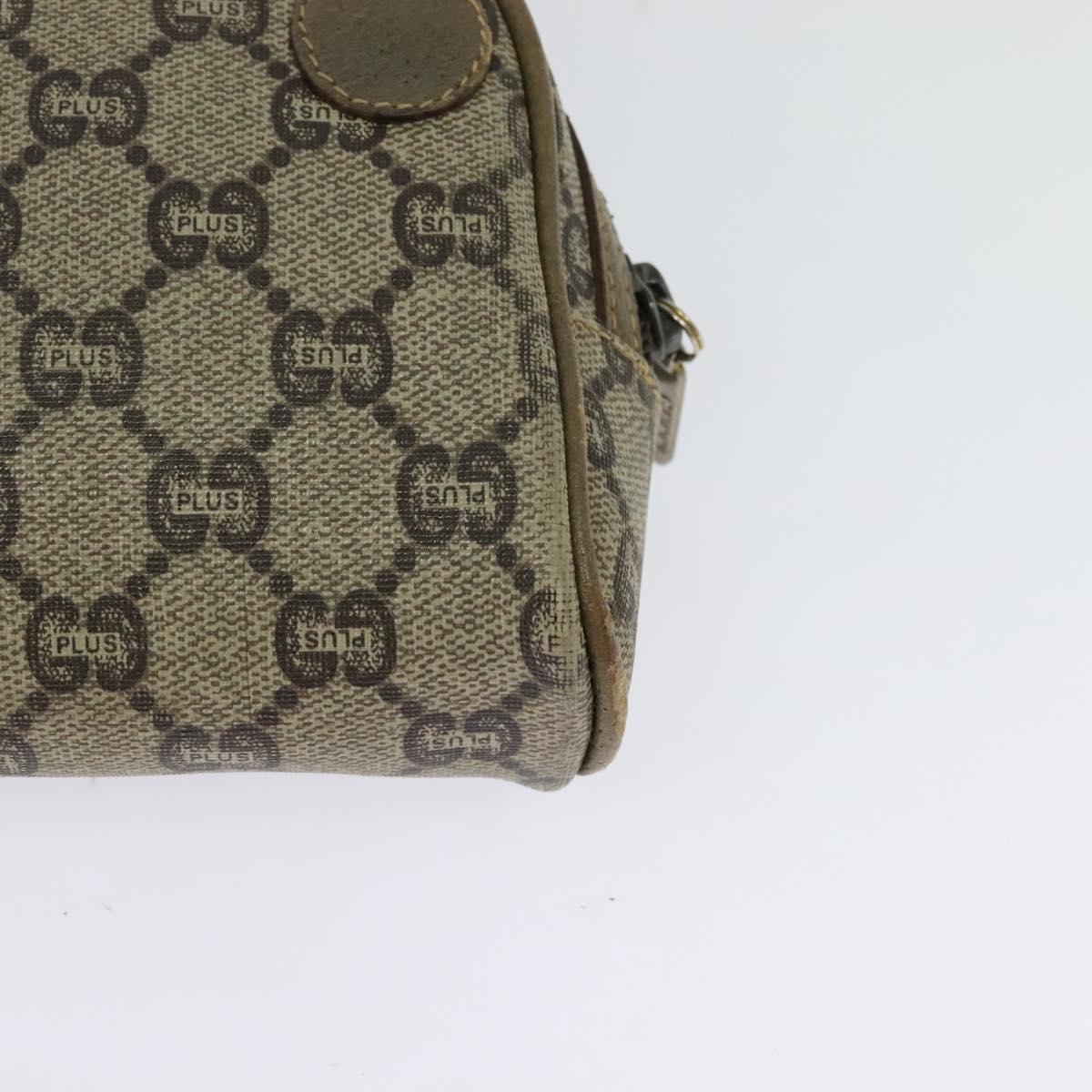 GUCCI GG Plus Supreme Shoulder Bag PVC Beige Gold Auth th6055