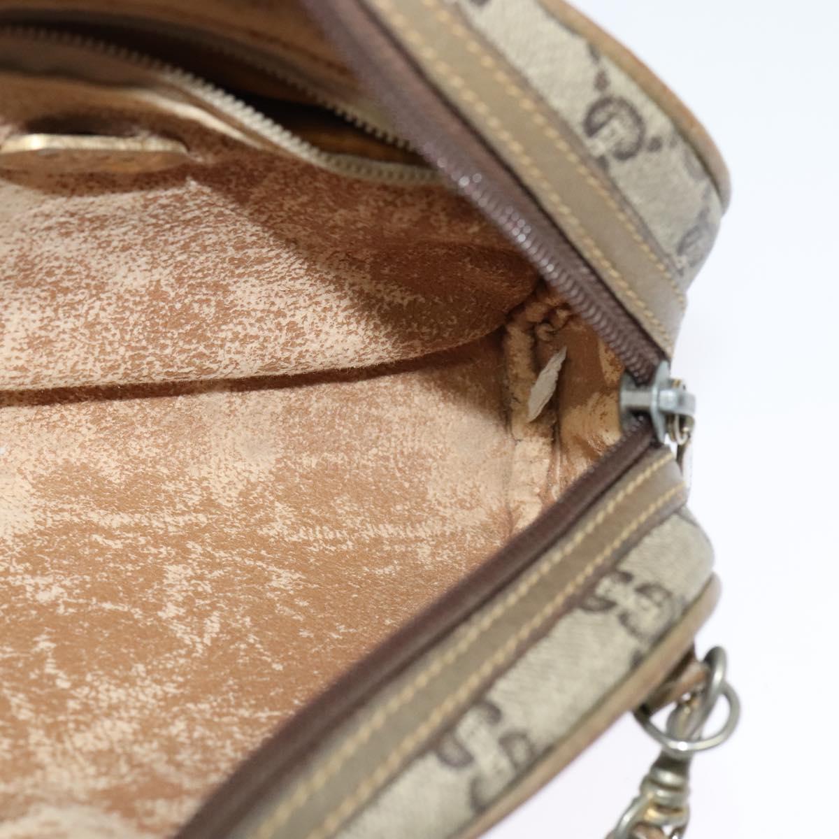 GUCCI GG Plus Supreme Shoulder Bag PVC Beige Gold Auth th6055