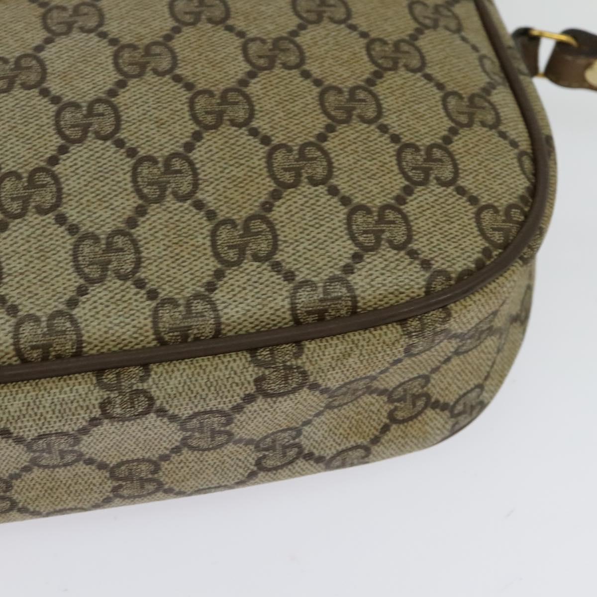 GUCCI GG Supreme Web Sherry Line Clutch Bag PVC Beige Gold 89 01 034 Auth th6057