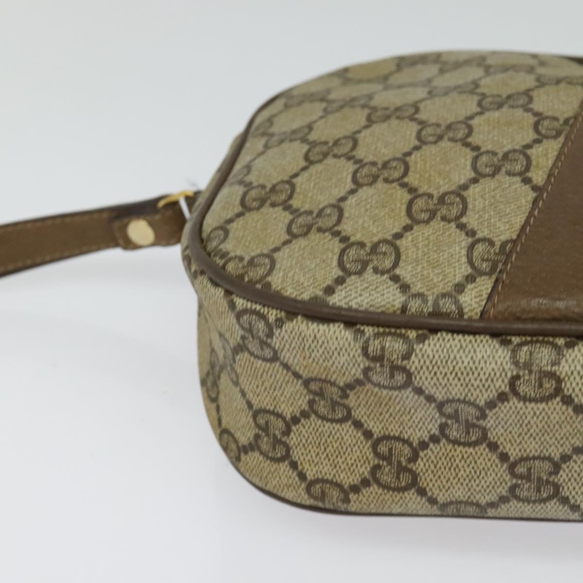 GUCCI GG Supreme Web Sherry Line Clutch Bag PVC Beige Gold 89 01 034 Auth th6057