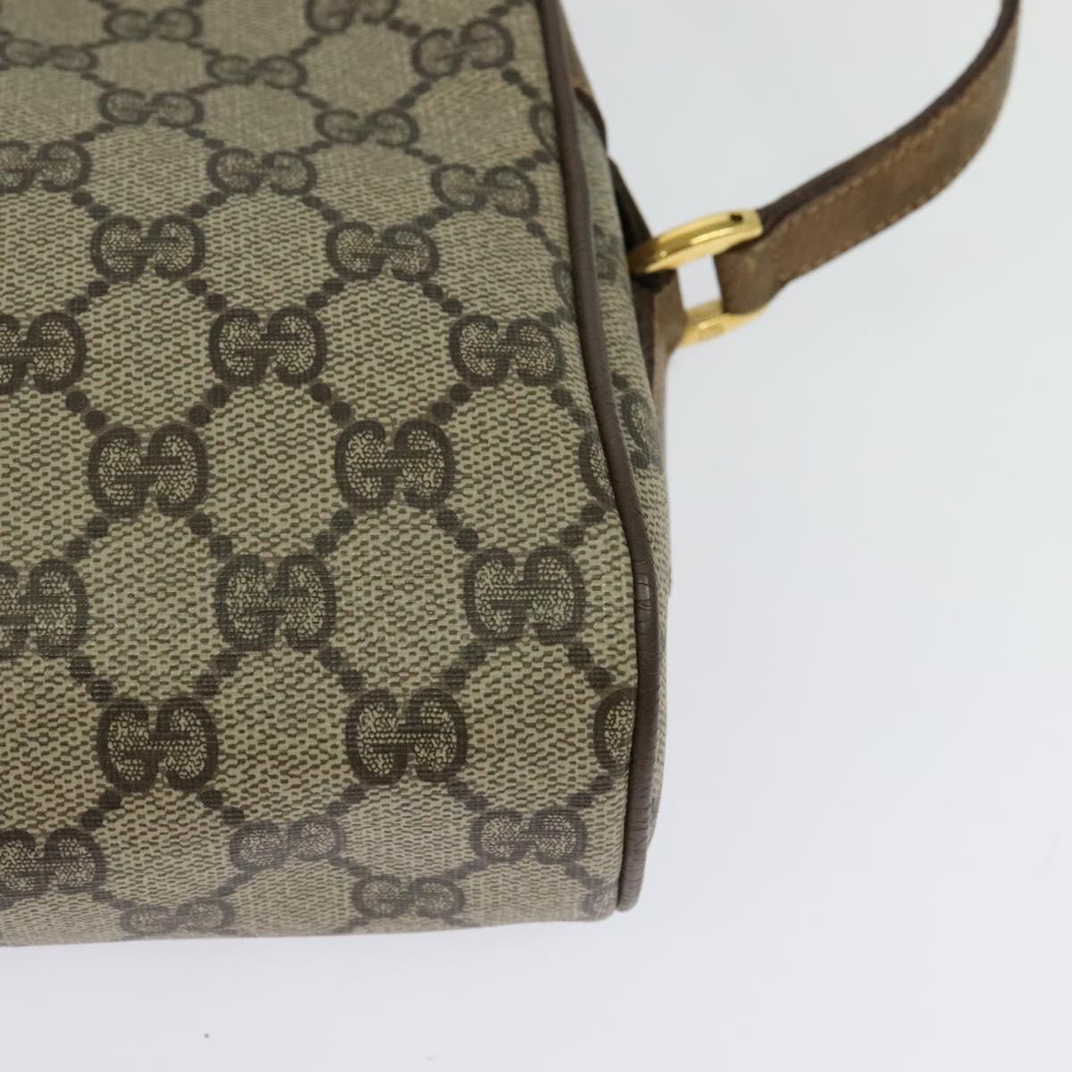 GUCCI GG Supreme Web Sherry Line Bag PVC Beige Gold 56 02 087 Auth th6069