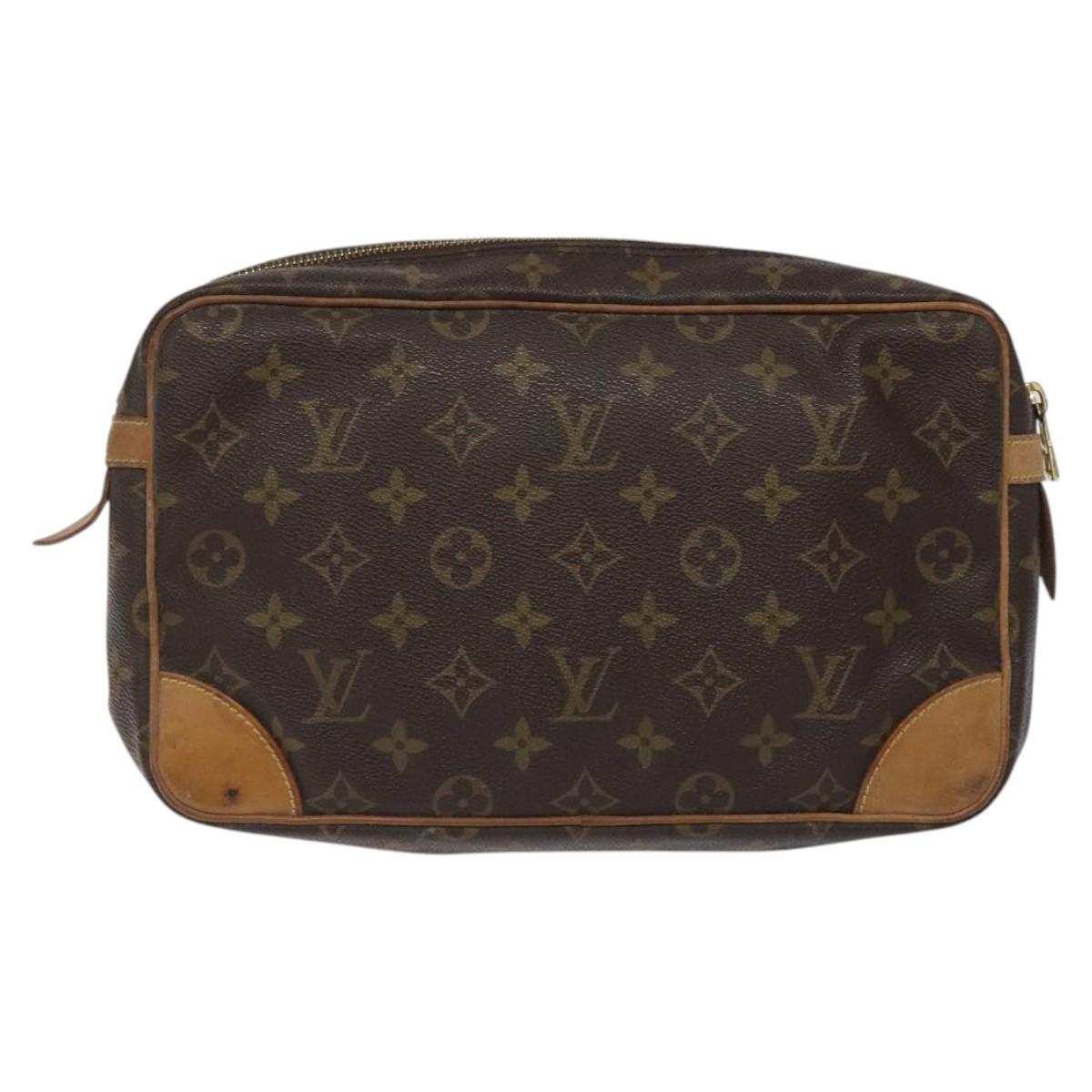 LOUIS VUITTON Monogram Compiegne 28 Clutch Bag M51845 LV Auth th6070