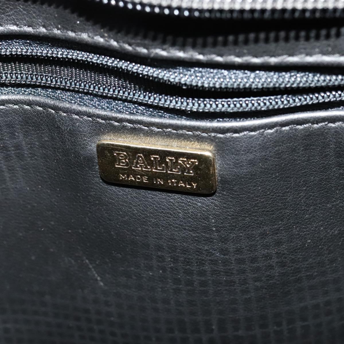 BALLY Quilted Chain Shoulder Bag Leather Black Gold Auth th6071