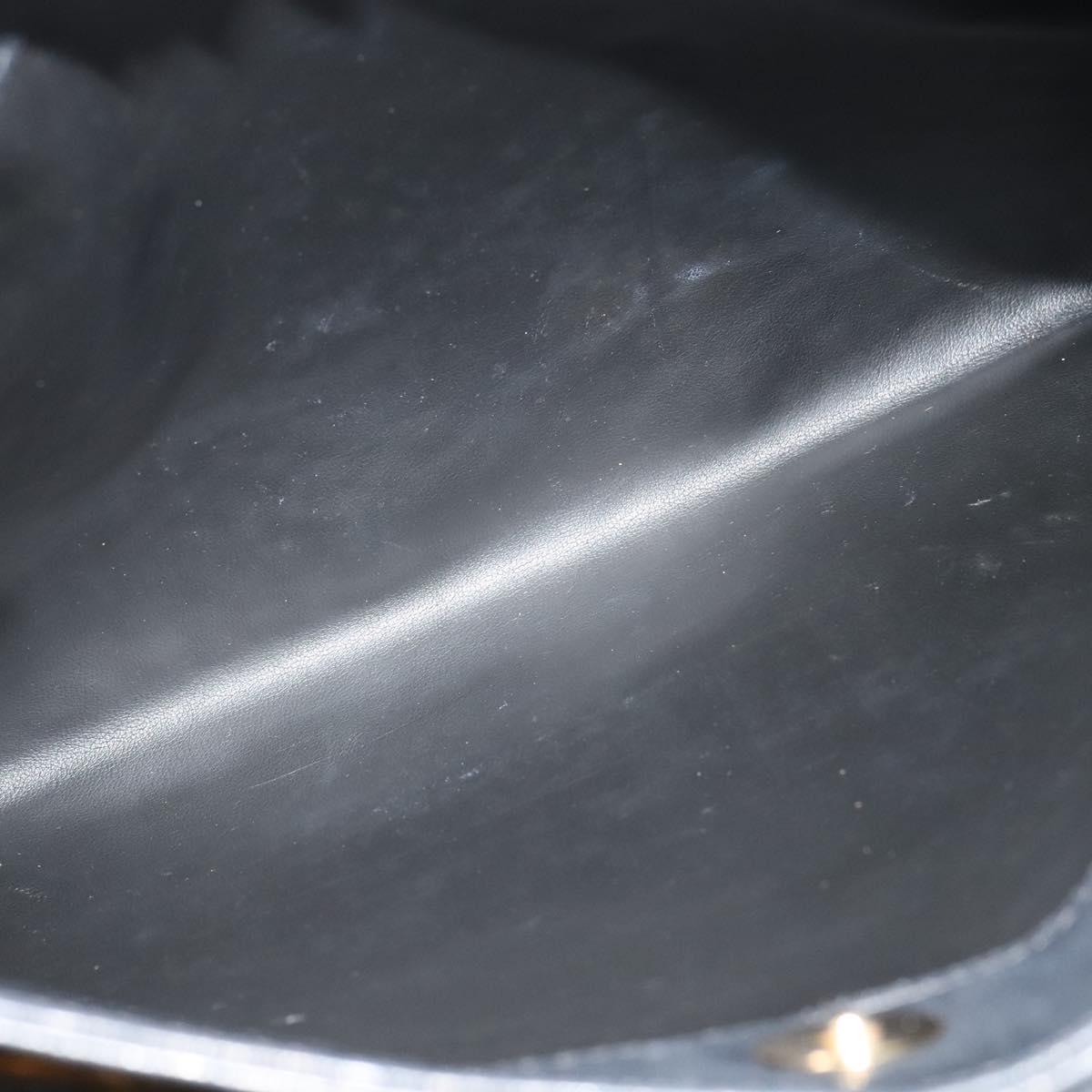 BALLY Quilted Chain Shoulder Bag Leather Black Gold Auth th6071