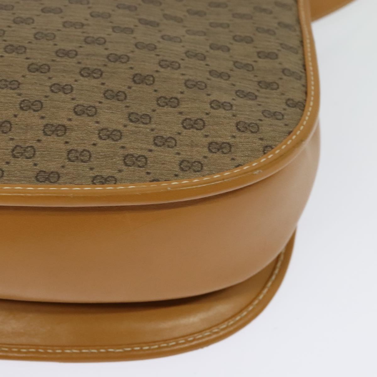 GUCCI Micro GG Supreme Shoulder Bag PVC Beige Gold Auth th6085