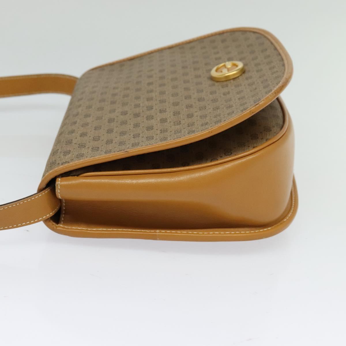GUCCI Micro GG Supreme Shoulder Bag PVC Beige Gold Auth th6085