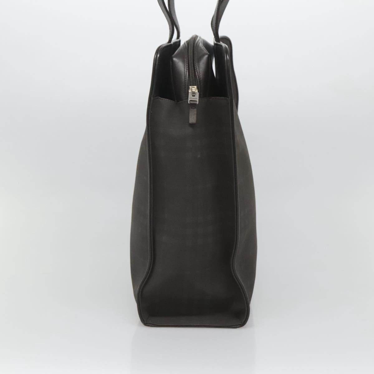 BURBERRY Nova Check Tote Bag PVC Black Auth th6087