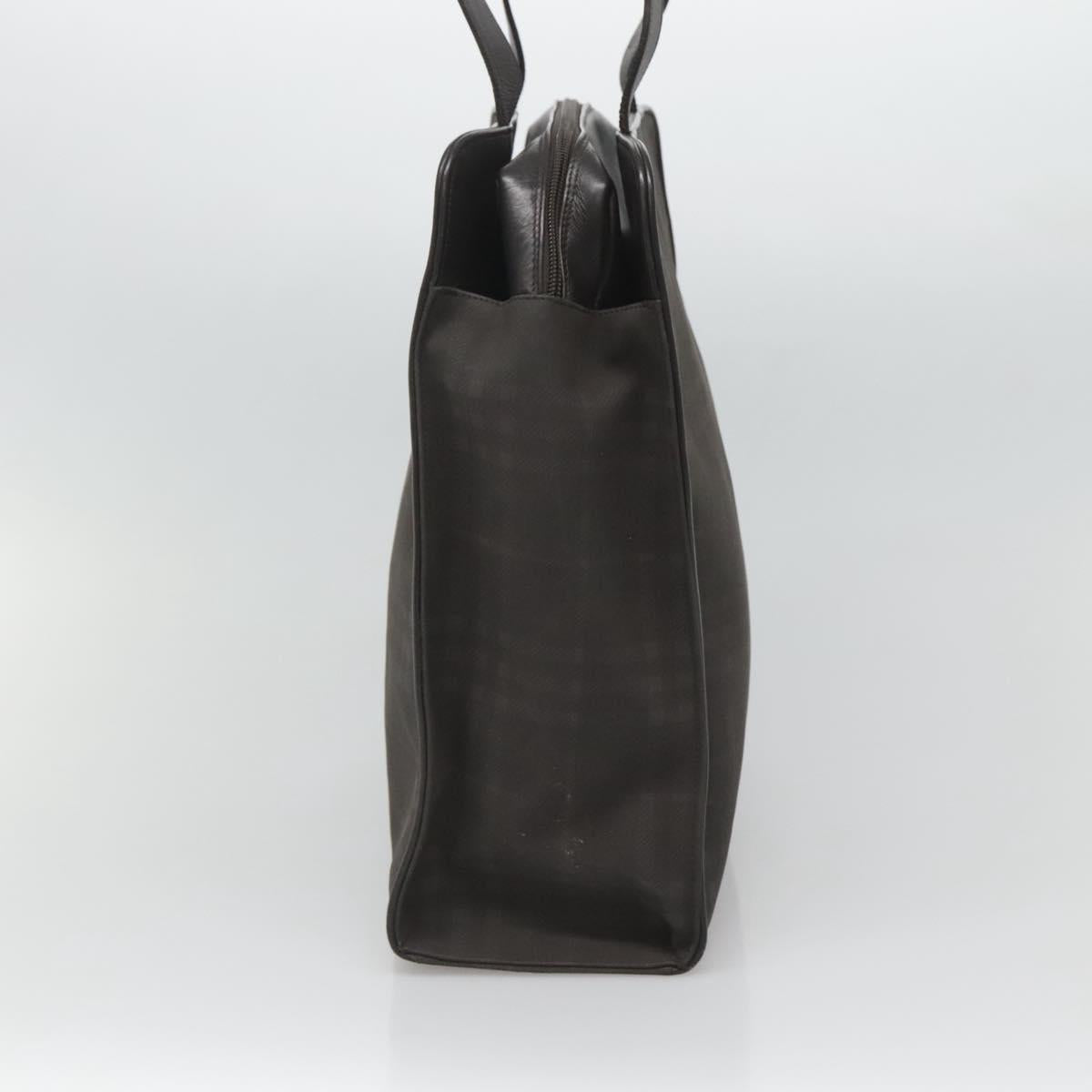 BURBERRY Nova Check Tote Bag PVC Black Auth th6087