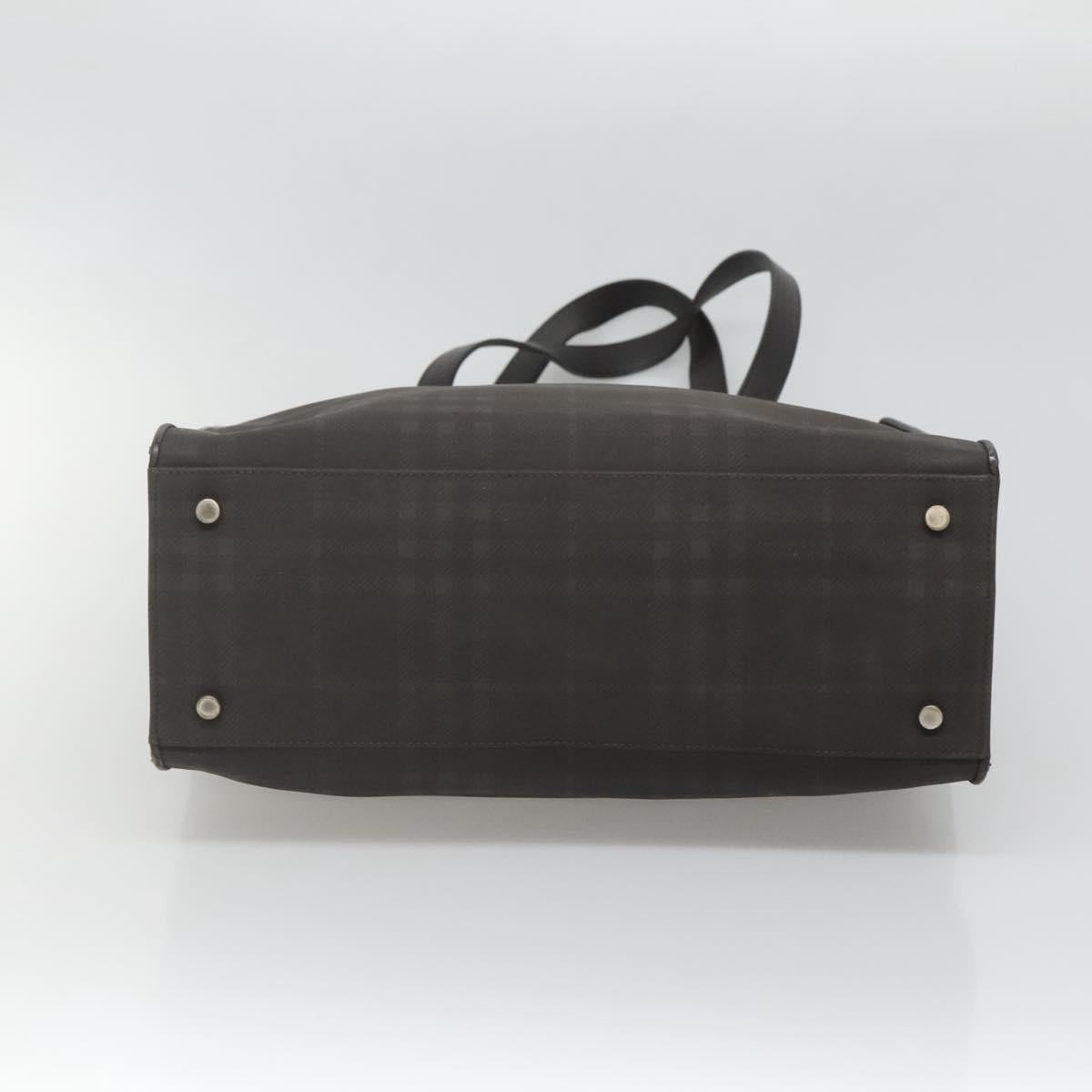 BURBERRY Nova Check Tote Bag PVC Black Auth th6087