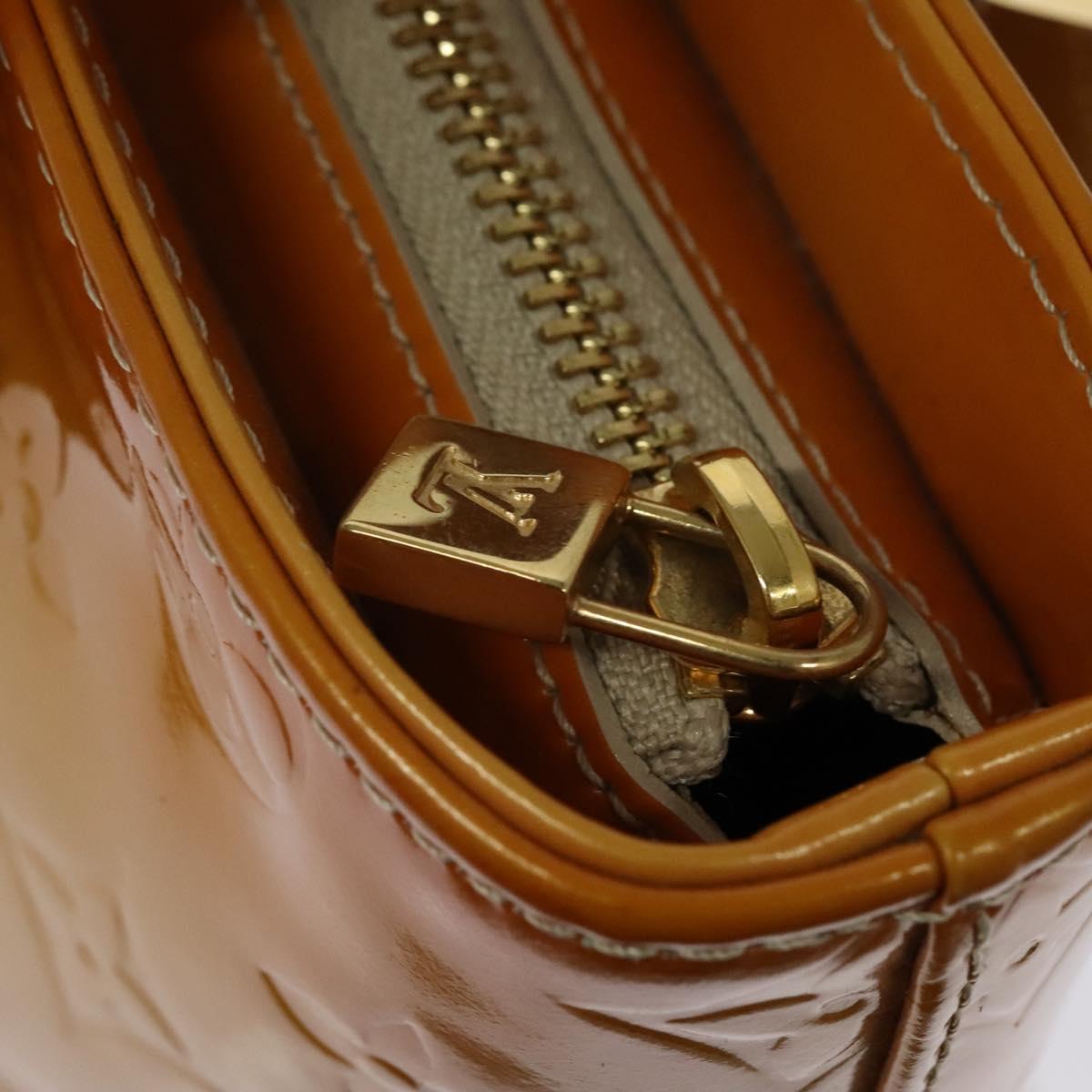 LOUIS VUITTON Monogram Vernis Houston Hand Bag Beige M91004 LV Auth th6098