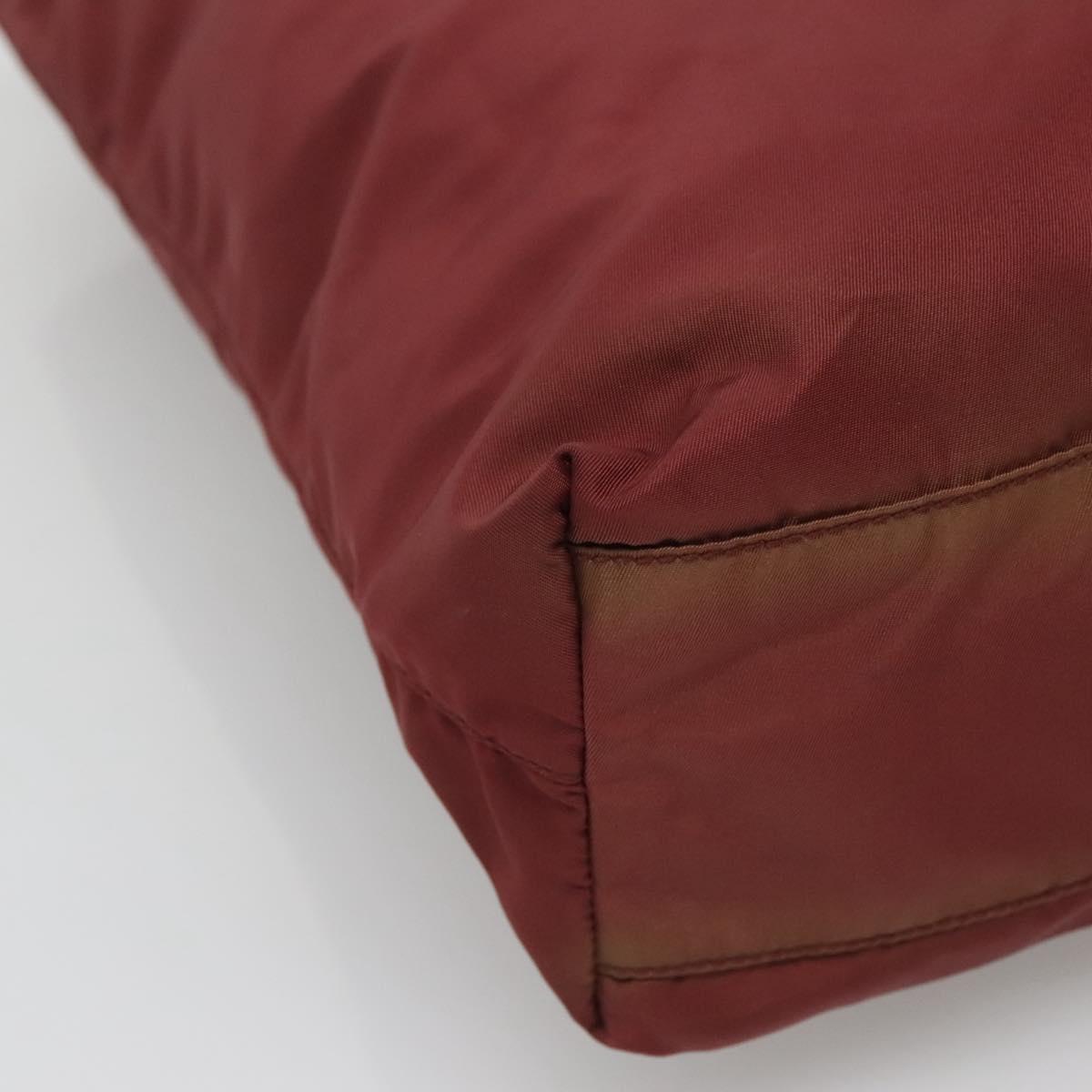 PRADA Hand Bag Nylon Red Auth th6103