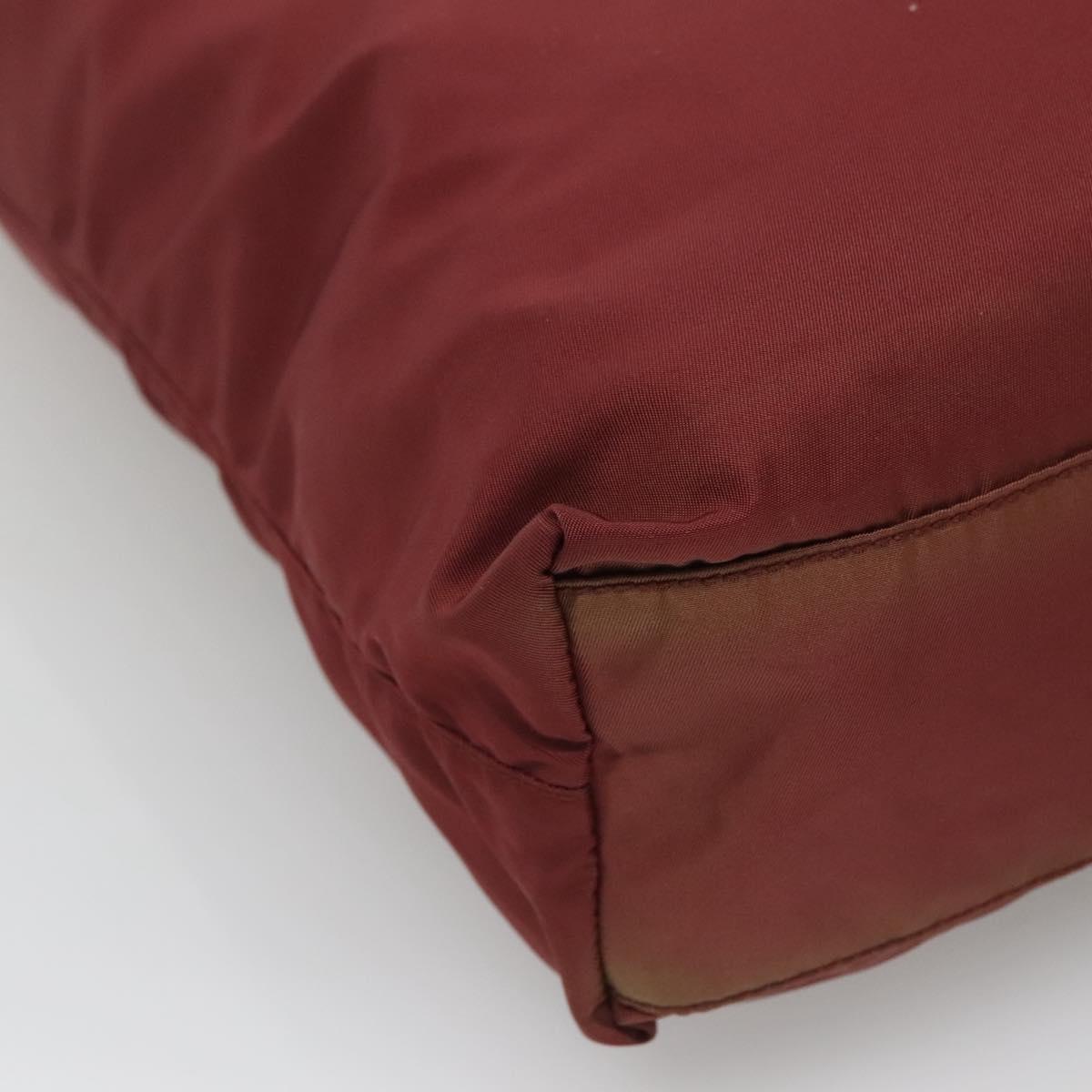 PRADA Hand Bag Nylon Red Auth th6103