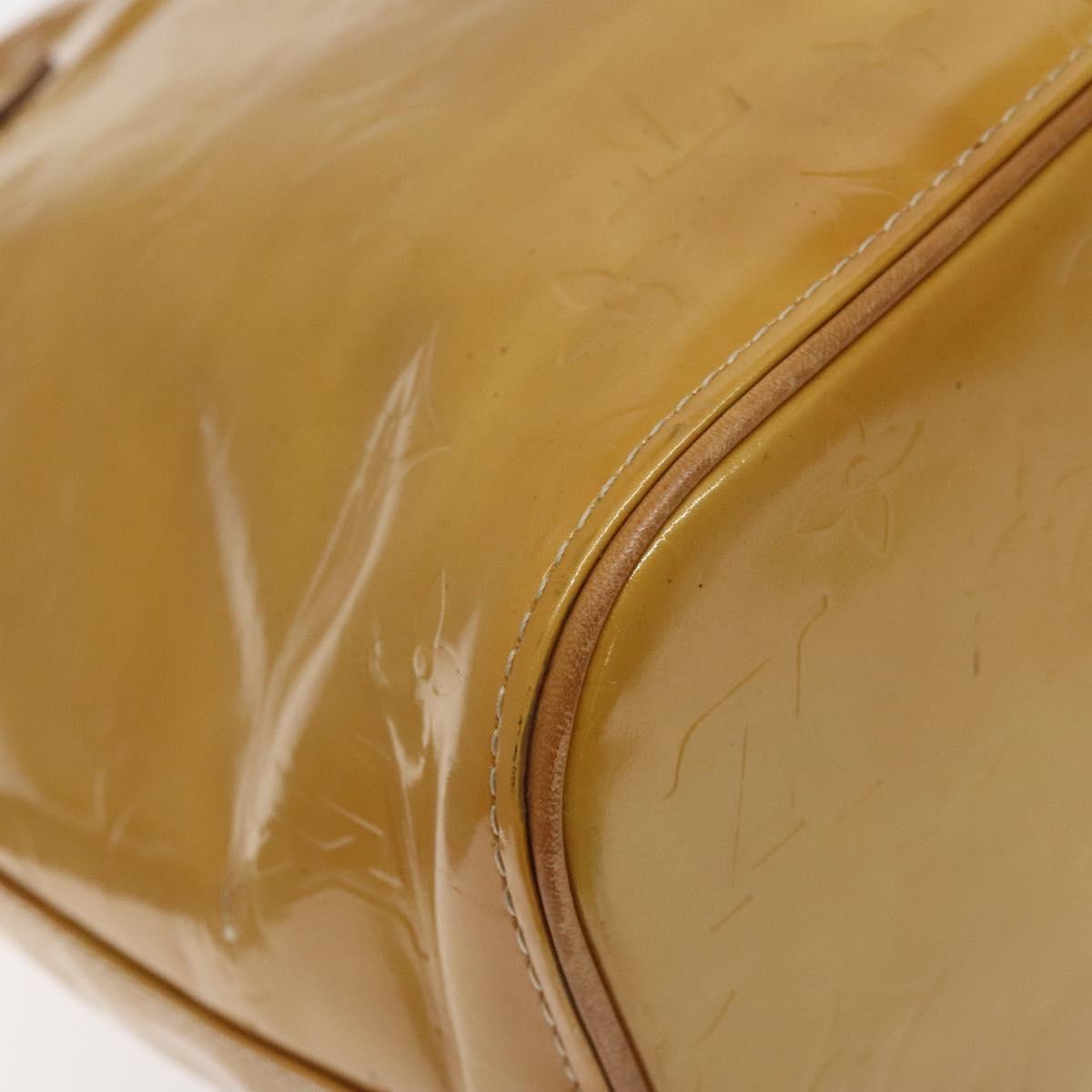 LOUIS VUITTON Monogram Vernis Houston Hand Bag Beige M91004 LV Auth th6124